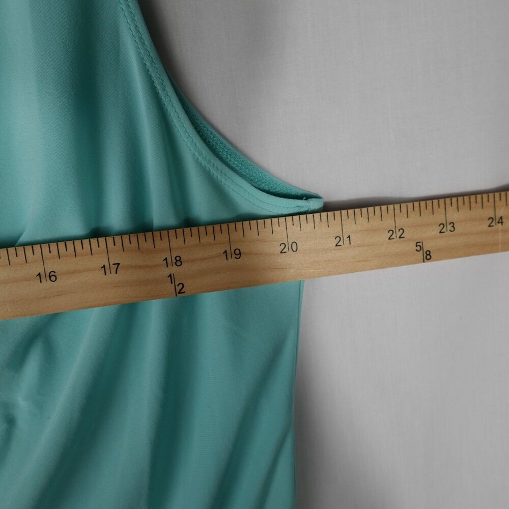 Dressbarn XL Cowl Neck Blouse Aqua Blue Sleeveless Tank Pullover Stretch Career - Picture 11 of 16